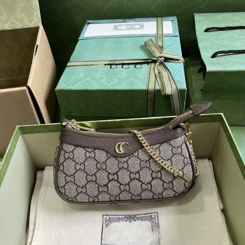 Guangzhou Cross-Border Foreign Trade Supply g Brand Ophidia Classic Monogram Mahjong Underarm Bag Mini Shoulder Crossbody Women's Bag