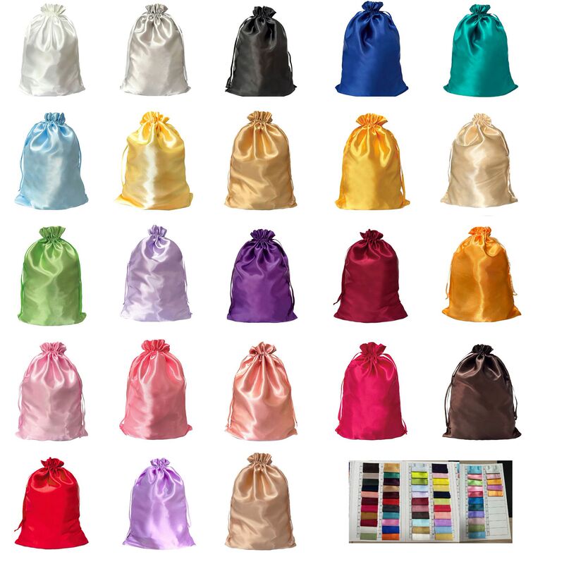 Minimum Order Quantity Logo Foreign Trade Satin Bag Wig Packaging Storage Dustproof Bag Silkwigbag Dustproof Storage Bag