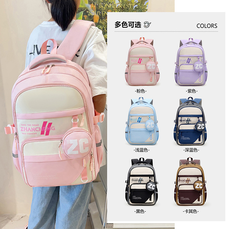 Mochila de estudiantes de primaria, mochila de niñas de quinto y seis grados, nueva mochila de hombro resistente al desgaste para niños pequeños.