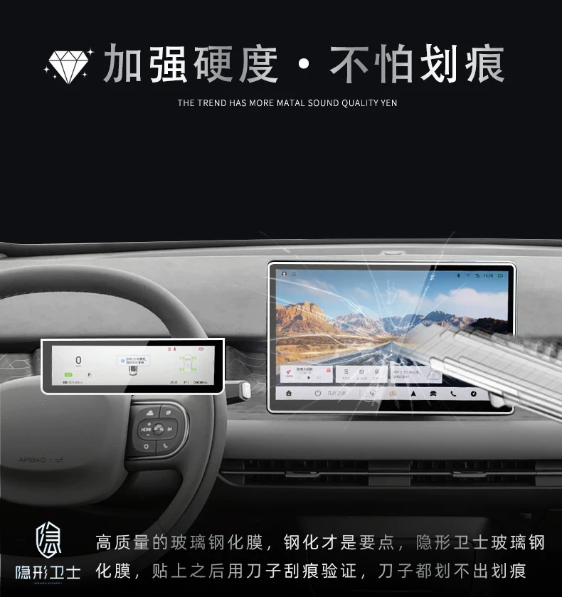 Suitable for the 2026 Dongfeng Nano 06: center console navigation screen protector, tempered glass film for the passenger-side LCD screen, and interior trim accessories