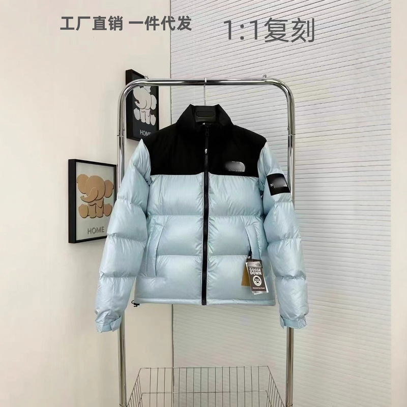 Putian North Face 1996 Large Plaid down Jacket with Shiny Sleeves, Unisex Outdoor Workwear, Couple Style, Warm Coat