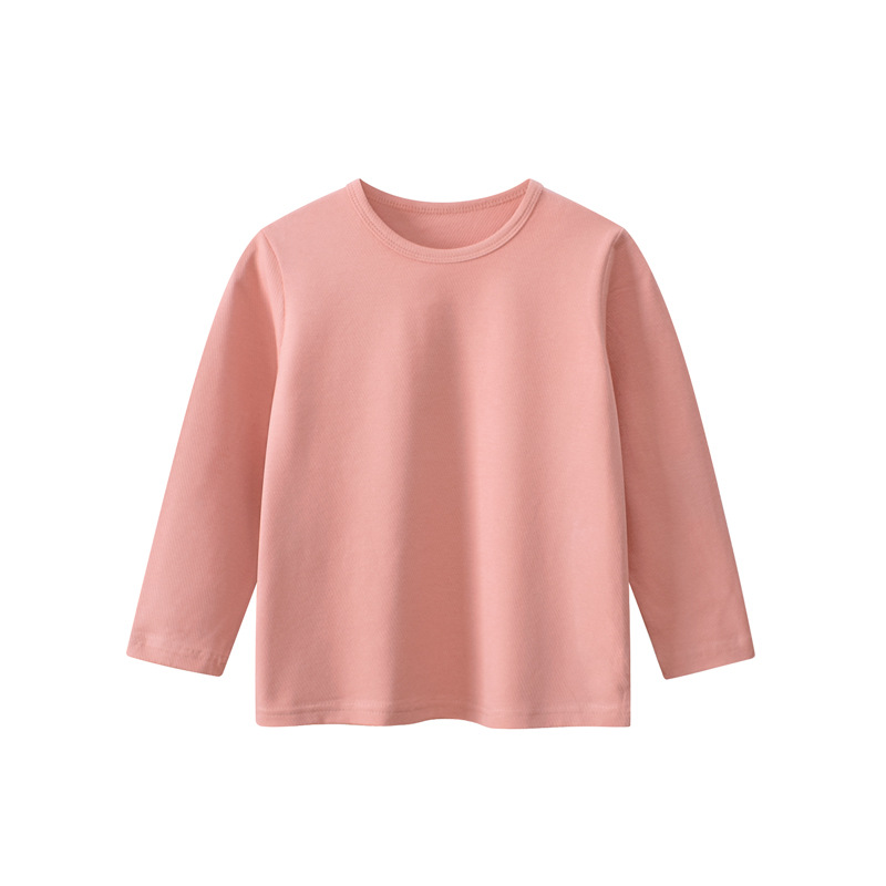 27 niños de primavera y otoño ropa para niños camisa de fondo para niños de estilo coreano color sólido Bebé Ropa para niños Camiseta de manga larga entrega de una pieza