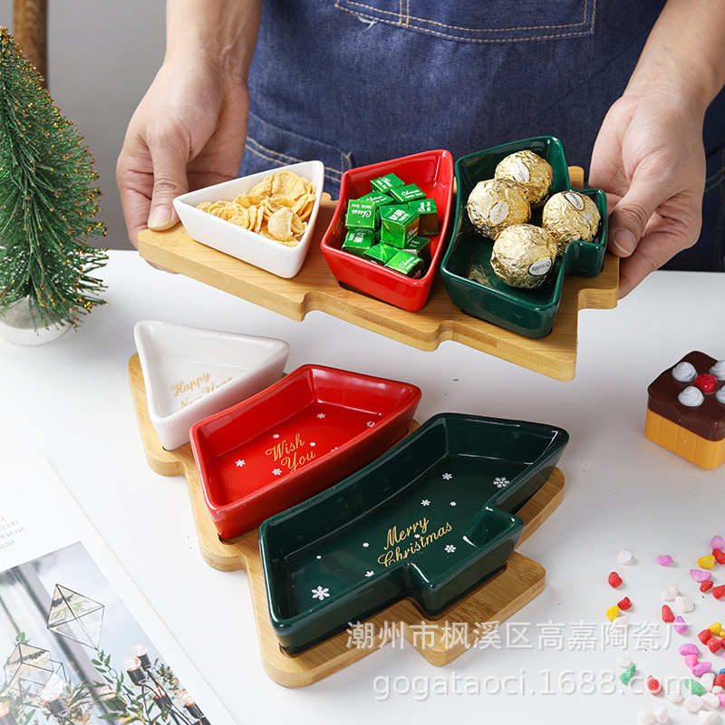 Creative ceramic bamboo tree dried fruit plate snack plate snack plate fruit plate plate tableware Creative ceramic bamboo tree dried fruit plate snack plate snack plate fruit plate plate tableware