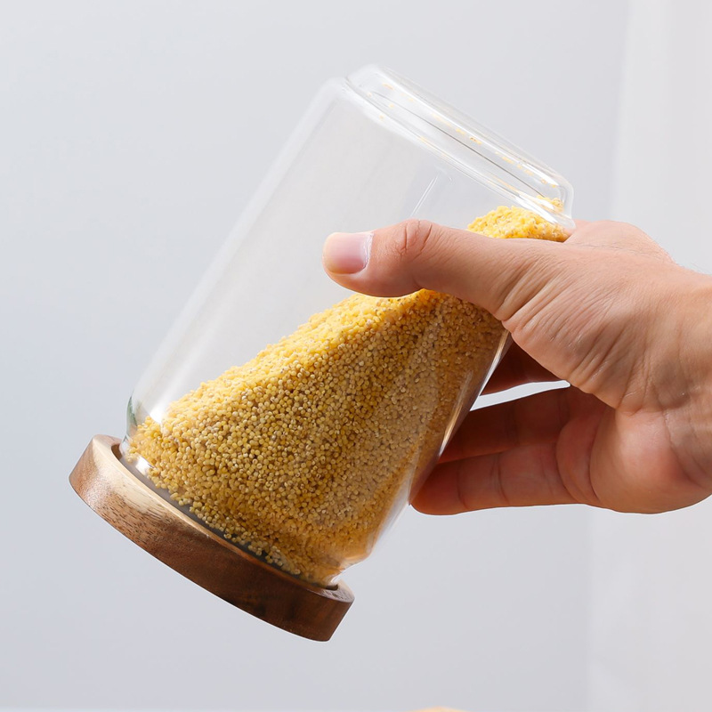 Frasco sellado de vidrio de estilo japonés botella de grado alimenticio frasco de almacenamiento de granos de café a prueba de humedad