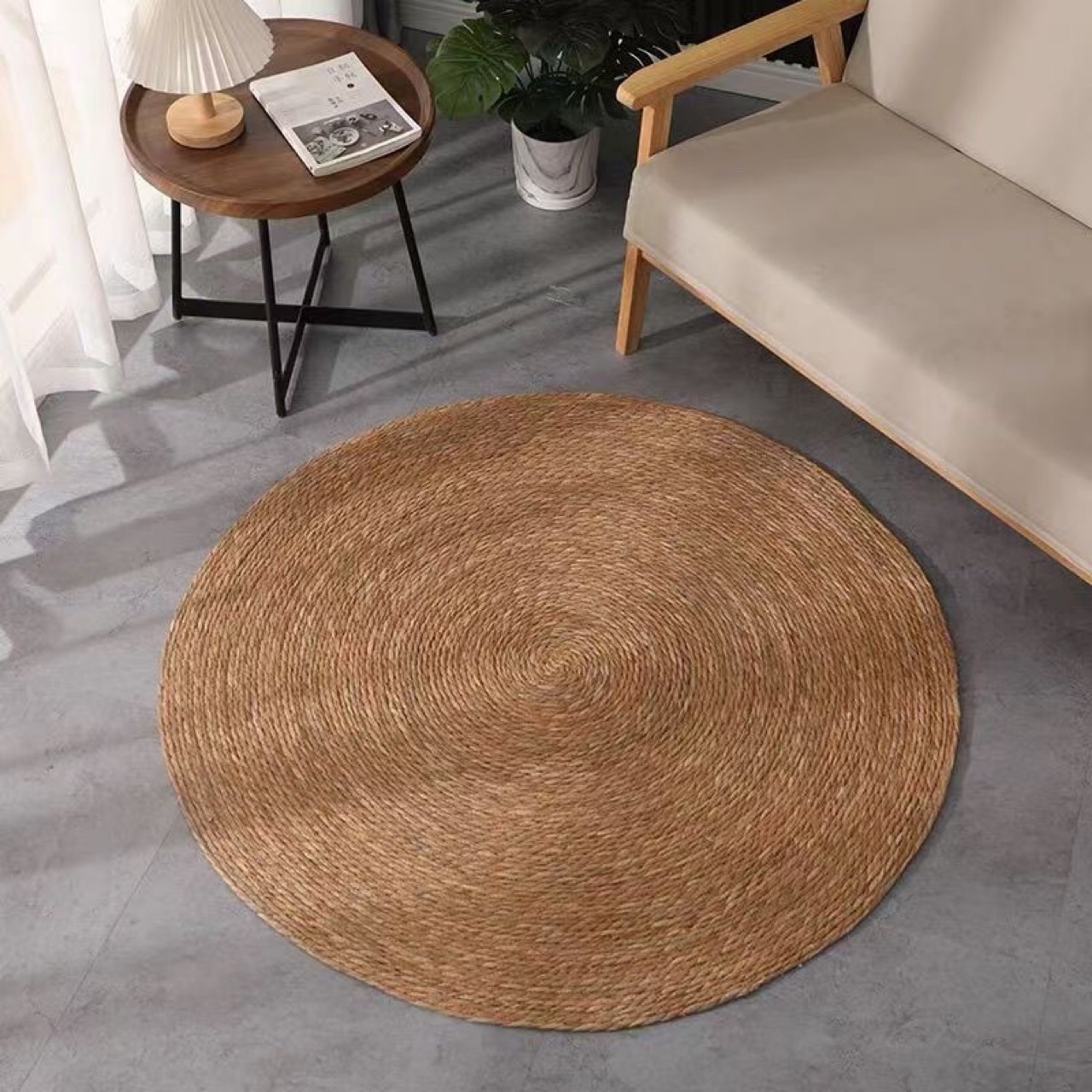 Nordicins indonesio de paja redondo de caña casa vivienda decoración de pared colgante original de pared hecha a mano