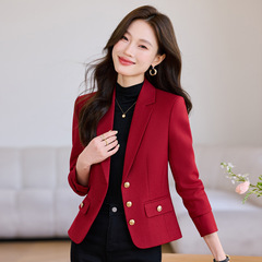 粉色小西装外套女2025春季新款小香风气质小个子短款休闲西服春秋