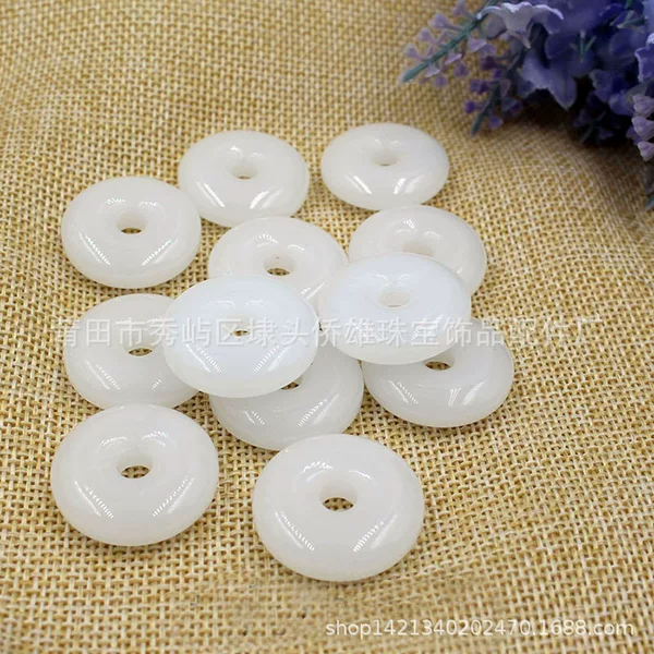 Peace Buckle Pendant Imitation Jade DIY Jewelry Accessories Glass White Jade Peace Buckle Pendant Bracelet Necklace Jewelry Pendant