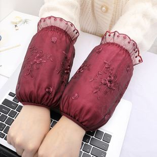 New Style Short Lace Sleeve Anti-fouling Sleeve Women's Autumn and Winter Foreign Style Work Anti-dirty Sleeve Down Jacket Sleeve