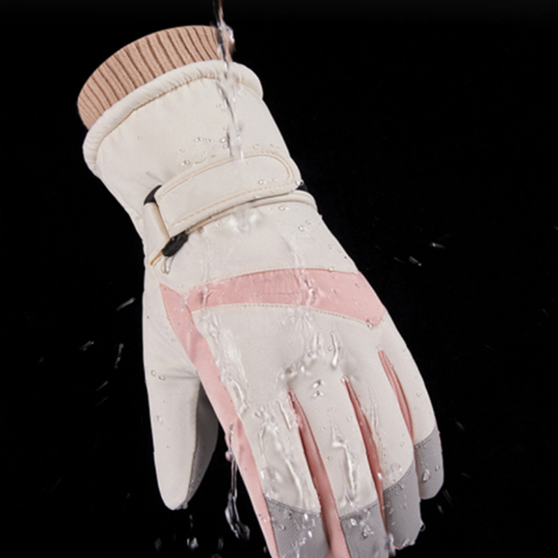 Men's and women's ski gloves winter outdoor riding electric bike with wool thickened anti-cold wind anti-water touch screen protective warm gloves_voghion.com