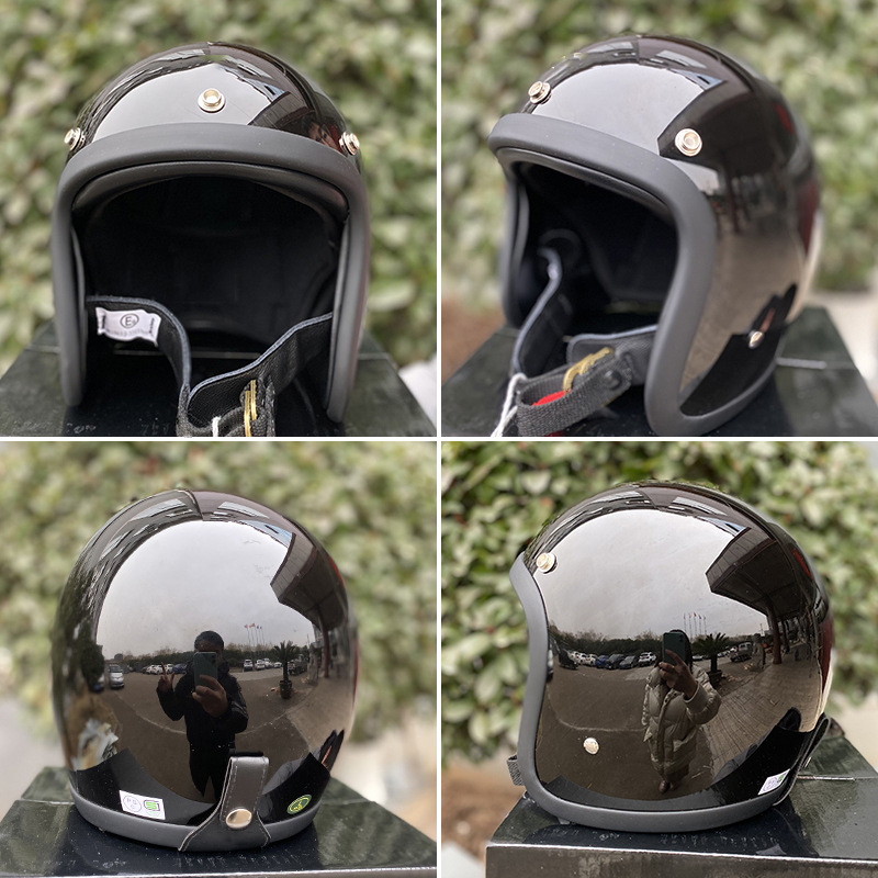 Cross-Border Exclusive 500Tx Helmet Half Helmet Retro Helmet Fiberglass Motorcycle Helmet 3/4 Helmet Dropshipping