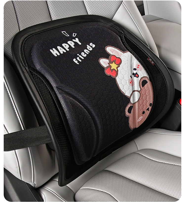 New Cartoon Gel Car Seat Cushion, Ice Silk Mesh Cooling Pad, Waist-Protecting Breathable Honeycomb Seat Cushion, Universal Car Cushion
