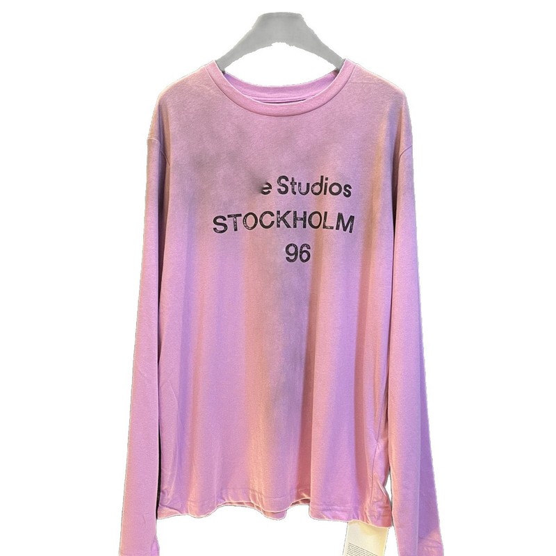 ACレター長袖Tシャツの正しいバージョン1996デジタルプリントコットン長袖ウォッシュ加工ルーズ長袖Tシャツ|undefined