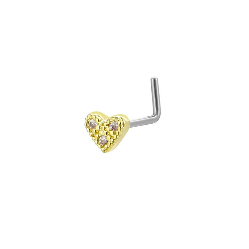 Nose piercing, triangle, copper physiological zirconium, 20G