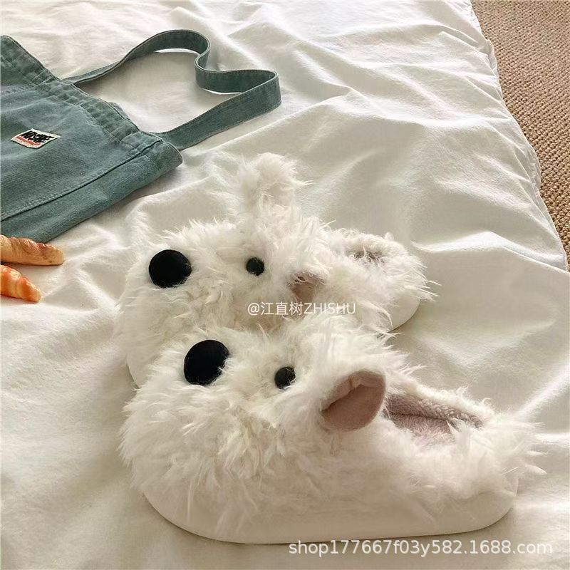 Cute and Playful Puppy! Casual and Adorable Ins-Style Cotton Slippers for Women, Indoor Home Plush Warm Fuzzy Slippers Trendy Cute and Playful Puppy! Casual and Adorable Ins-Style Cotton Slippers for Women, Indoor Home Plush Warm Fuzzy Slippers Trendy