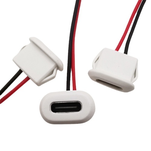 TYPE C 2P glue injection direct pressure female base desk lamp oval charging port electric vehicle automobile