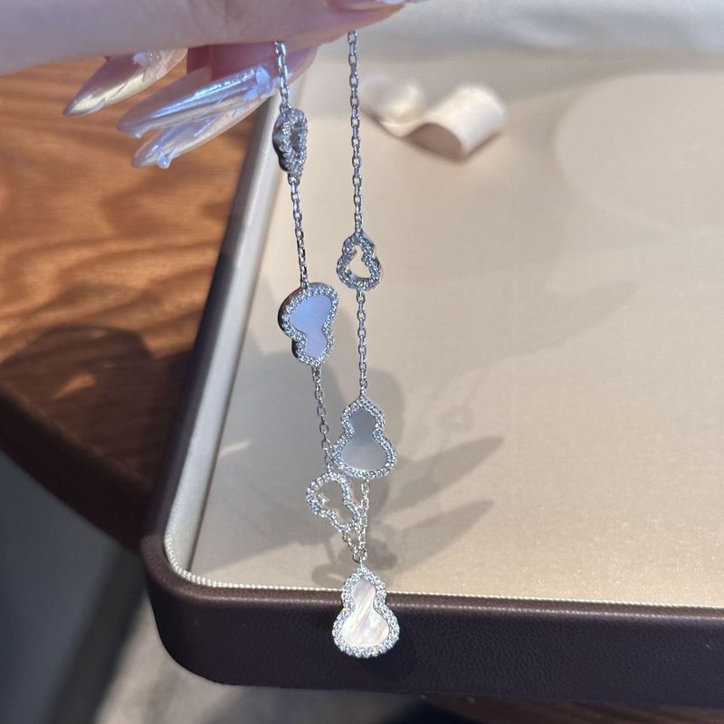 S925纯银福禄双全天然白贝母葫芦手链女新中式小众设计高级感手饰|undefined