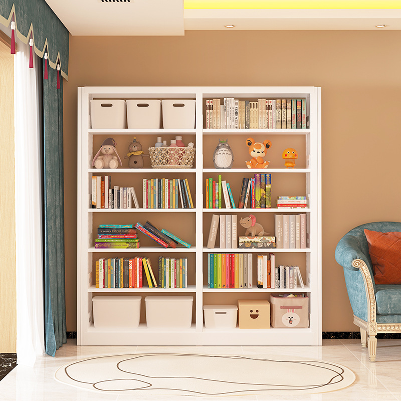 Estante de biblioteca de acero estante de libros para niños estante de almacenamiento estante de libros de hierro forjado estante de libros de sala de lectura