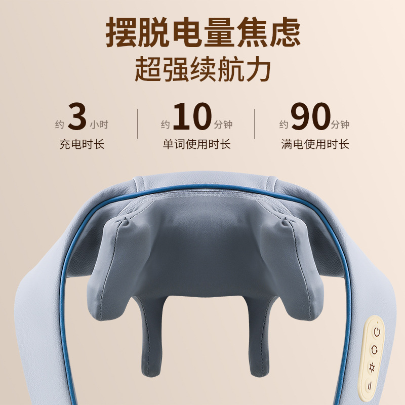 Masajeador cervical multifuncional simulación inteligente humano compresa caliente cuello amasado chal trapezoidal músculo amasado almohada en forma de U image 6
