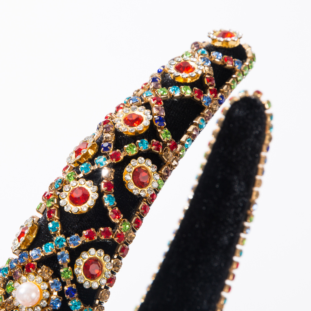 Fascia per capelli Heming, moda, flanella, barocca, industria pesante, con diamanti, stile retrò, elegante, accessori per capelli da cena_voghion.com