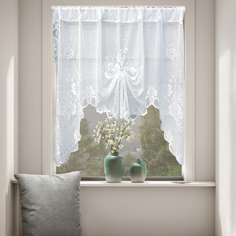 Cross-border butterfly-style pull-out curtain, knitted white lace curtain, sheer curtain for bay windows, kitchen partition, door curtain Cross-border butterfly-style pull-out curtain, knitted white lace curtain, sheer curtain for bay windows, kitchen partition, door curtain