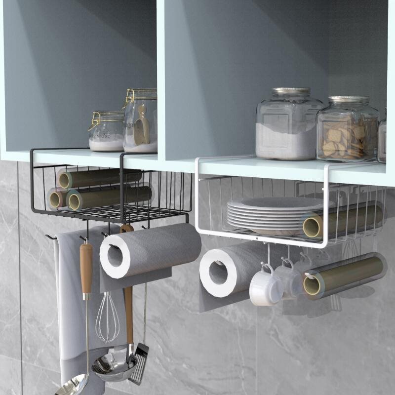Creative wardrobe cabinet partition hanging basket hanging shelves…