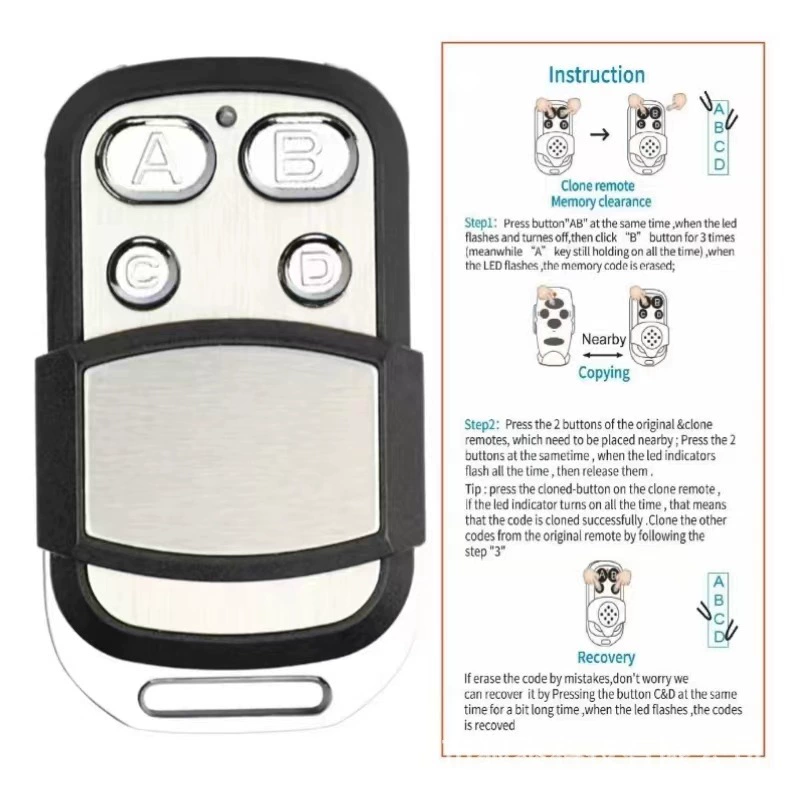 Пульт дистанционного управления для внешней торговли Европейская и американская гаражная дверь, универсальный ключ клонирования, трансграничная независимая станция, 433 МГц, копия пульта дистанционного управления