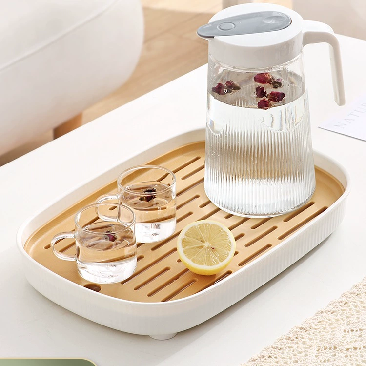 Чайный поднос 2025 новой модели для домашнего использования, прямоугольный поднос для размещения чайных сервизов, журнальный столик для гостиной, чайный столик, двухслойный дренаж для заваривания чая, маленький размер.