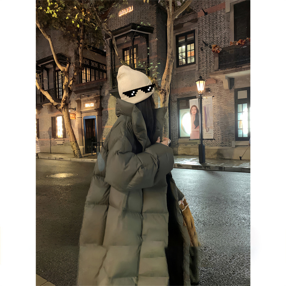 Ouyang 90 화이트 오리 다운 스탠드 칼라 다운 재킷 여성 겨울 새로운 느슨한 중간 길이 두꺼운 따뜻한 재킷