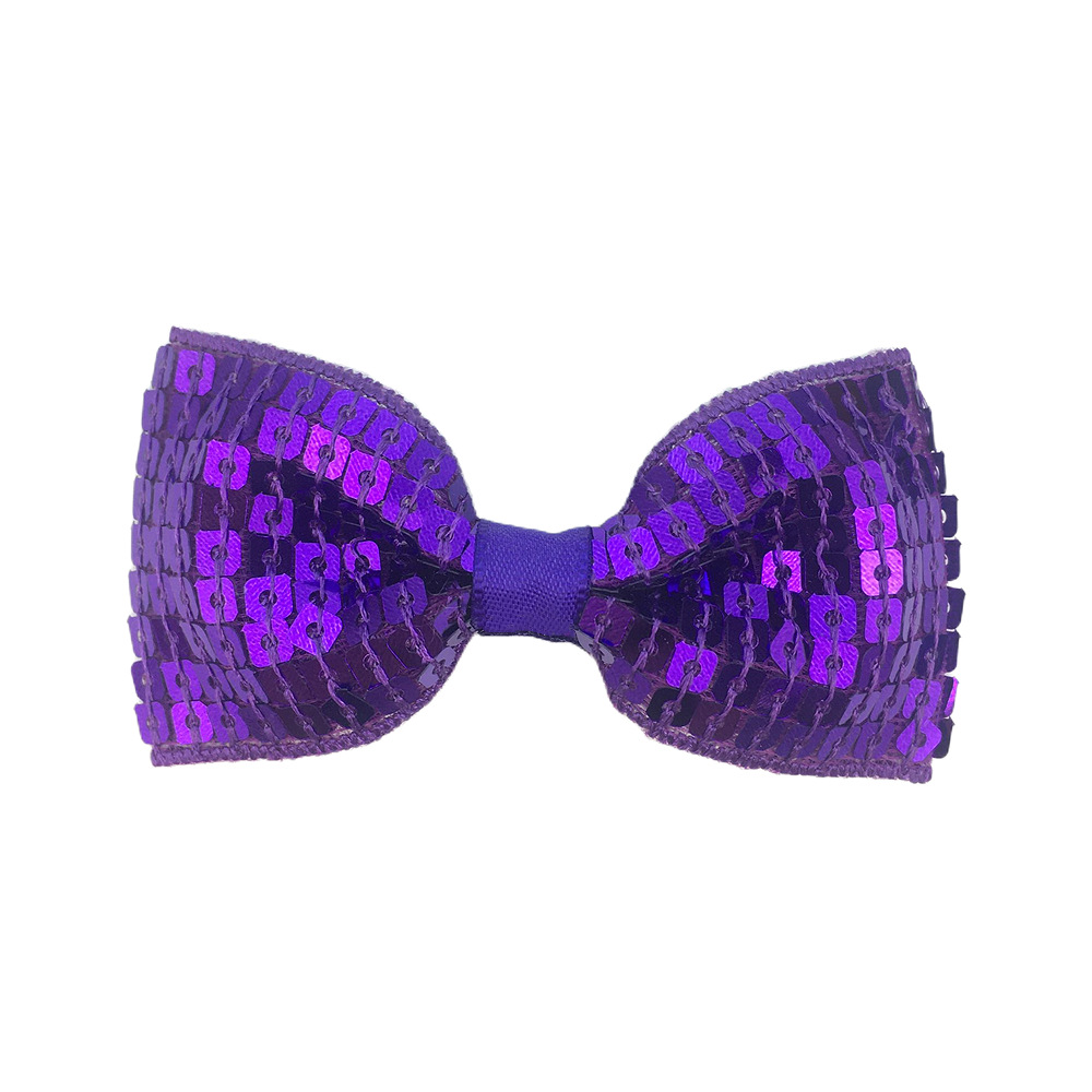 Comercio exterior tienda en línea suministro de doble cara flash bordado lentejuelas arco horquilla 19 colores en stock etapa accesorios para el cabello niños