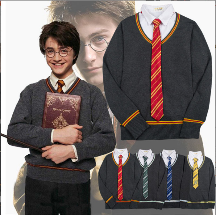 Gryffindor Sweater Magic Academy Uniform V-Neck Pullover Vest Cosplay Costume Harry Potter Sweater