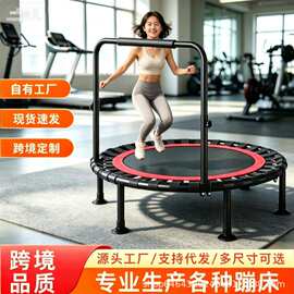 蹦蹦床小型儿童家用室内户外折叠防侧翻带扶手健身跳跳床可折叠