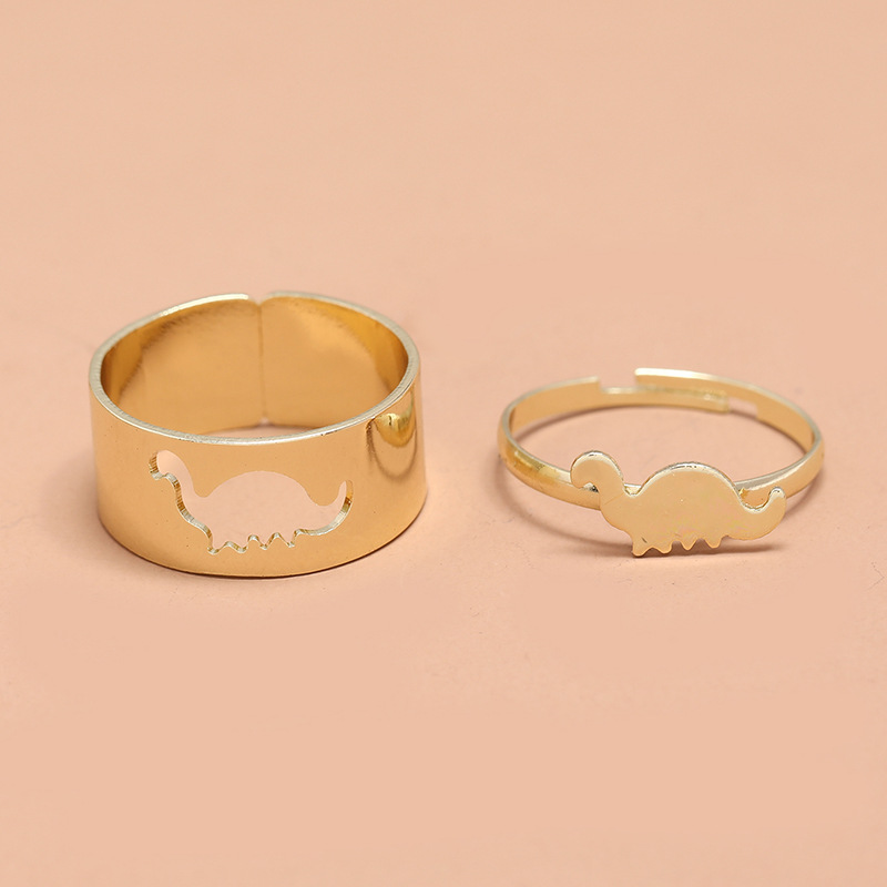 Fashion Simple Hollow Opening Adjustable 2-piece Dinosaur Ring Wholesale Nihaojewelry display picture 3