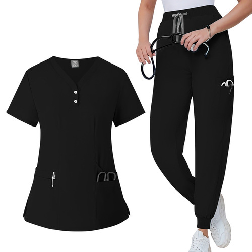 Women's Short Sleeve Operating Room Apron, Short T Surgical Isolation Suit for Nurses and Medical Staff