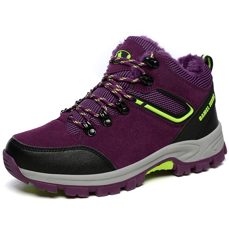 冬季情侣户外运动高帮耐磨防滑防水徒步鞋加绒加厚保暖棉鞋男女|ms