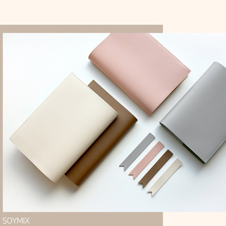 Simple Korean-Style Leather A5 Notebook Protective Cover, Portable Notebook Cover, Waterproof and Stylish Book Cover