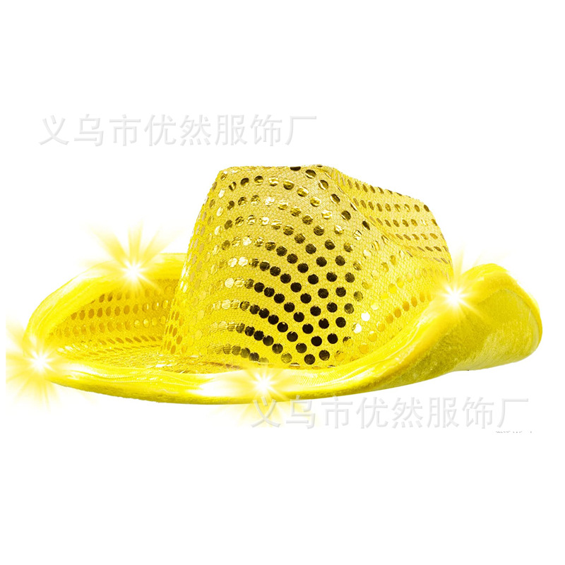 Yellow lighted cowboy hat
