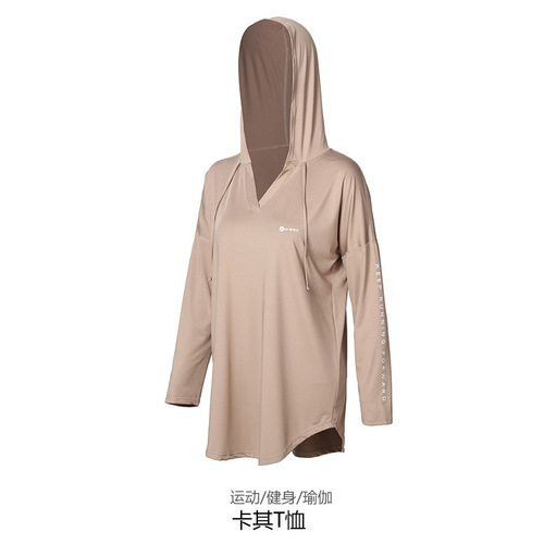  Autumn/Winter Yoga Top Hoodie Sweatshirt Long Sleeve Plus Size Solid Color Outdoor Sports Fitness Running Apparel