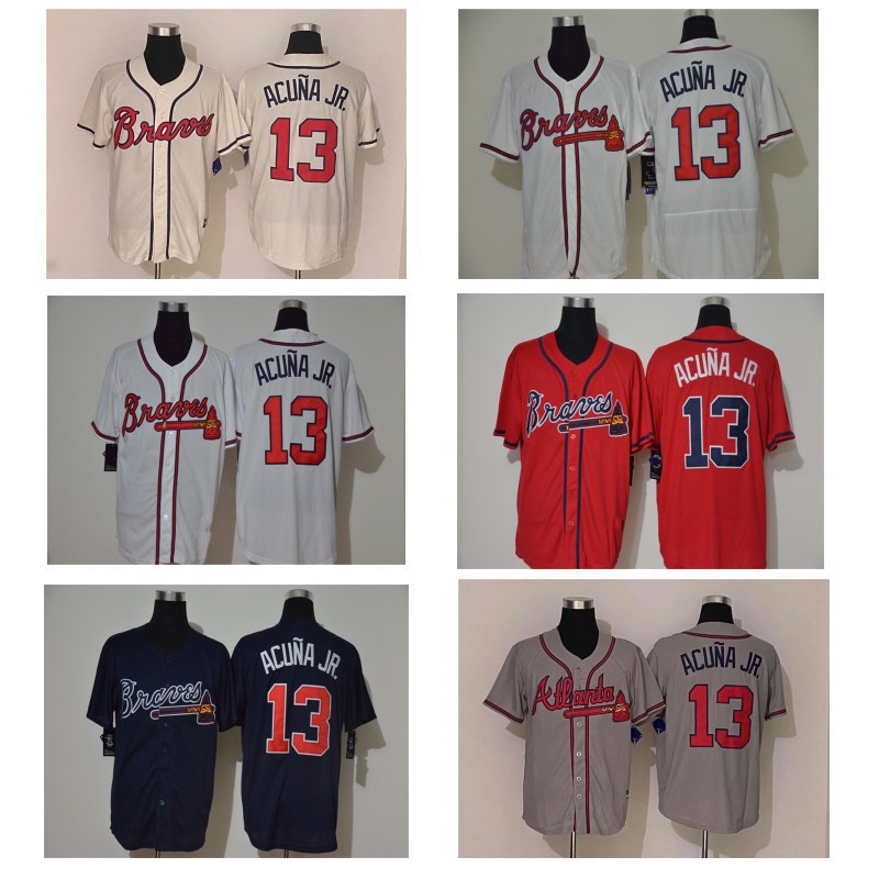 MLB jersey Baseball jersey Braves 13 # Embroidered baseball jersey, foreign trade supply