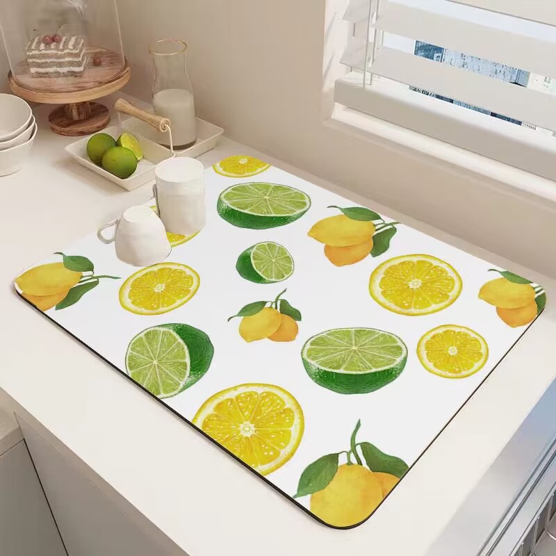 Diatom Mud 주방 배수 매트 식기 그릇 및 플레이트 플레이스 물 제어 매트 바 매트 데스크탑 차 매트 카운터 탑 흡수 매트