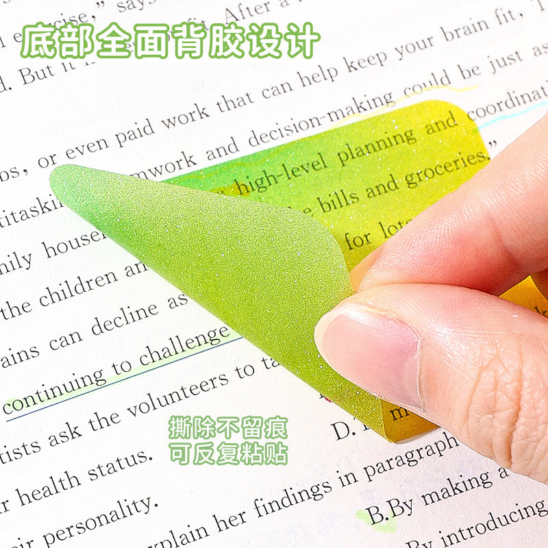 Languo Cross-Border 2025 新しい引き出し式付箋透明粘着真珠光沢のある学生間違いステッカーノートマーカー|undefined