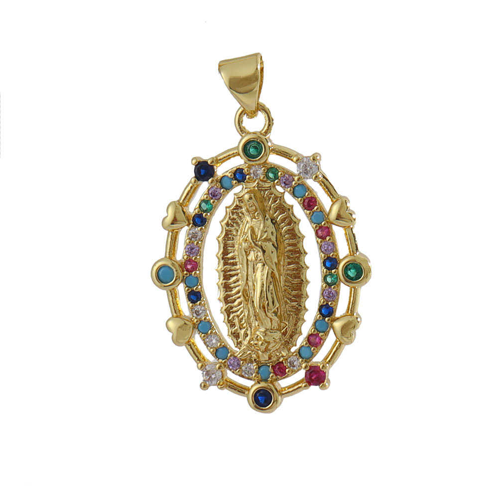 3g Weight Pendant Jewelry Making Type 14*26mm Jewelry Making Size Gold Plated Plating Material Zircon Inlay Material DIY Jewelry Accessories Classification 1 Piece Quantity Copper Material Human, Cross, Virgin Mary Pattern Inlay Design Vintage Style, Religion, Simple Style Style 1 Piece 14*26mm Copper Zircon Gold Plated Human Cross Virgin Mary Pendant 3