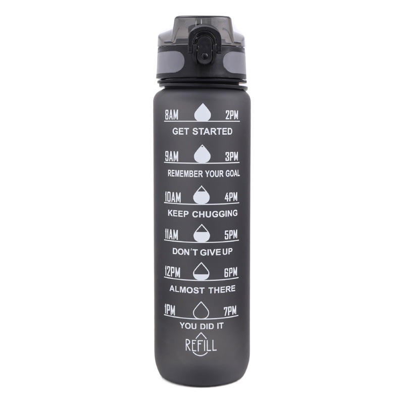 Estilo coreano 1000ml gradiente espacio de color Copa de fitness deportes hervidor de plástico transfronterizo rebote Tumbling Copa con escala