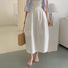 白色高腰A字半身裙女2026夏新款半裙韩系气质长裙大裙摆长款裙子