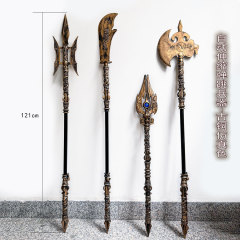 新型自動伸縮神斧古銅色樹脂関公刀模型屋外児童玩具刀剣置物卸売り