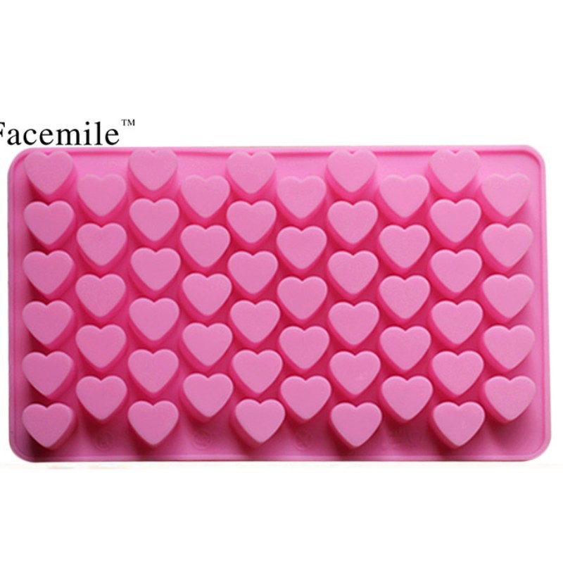 55连心形不沾硅胶蛋糕烘焙模具 DIY爱心巧克力蛋糕模具 烘焙工具