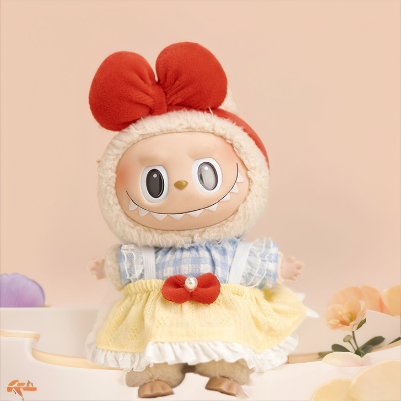 17cm Labubu Pendant Snow White Doll Clothes Bow Lace Suspender Skirt Labubu Doll Dress-Up 17cm Labubu Pendant Snow White Doll Clothes Bow Lace Suspender Skirt Labubu Doll Dress-Up