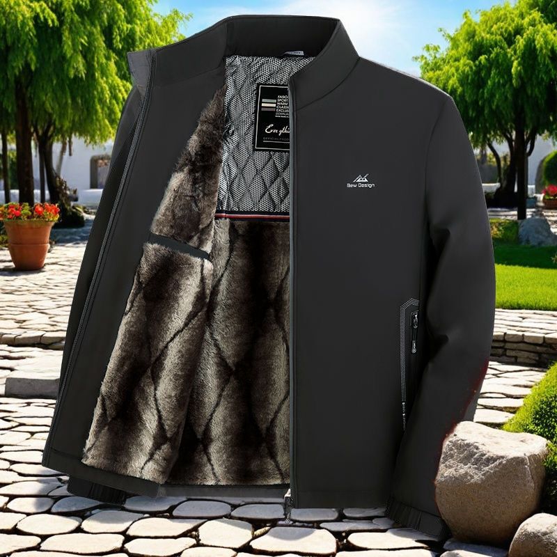 New Men's Lapel Jacket New Simple Winter Windproof Business Casual Executive Soft Shell Jacket for Men