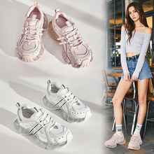 新款果冻底老爹鞋女2025秋季新款百搭厚底鞋增高运动鞋休闲跑步鞋