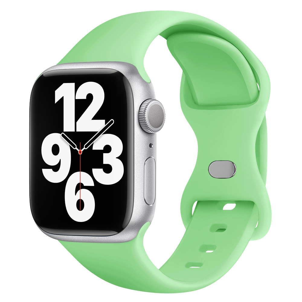 Aplicable AppleWatch Butterfly Buckle Silicone Deportivo correa de reloj Iwatch9876 generación / se inteligente