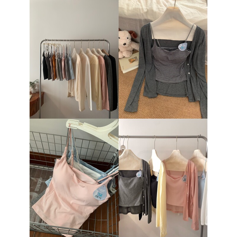 Lyocell Cooling Camisole for Women, Summer Thin Style with Chest Pads, No Need to Wear Underwear, Beautiful Back, Slim Fit, Slimming Cardigan Set Lyocell Cooling Camisole for Women, Summer Thin Style with Chest Pads, No Need to Wear Underwear, Beautiful Back, Slim Fit, Slimming Cardigan Set